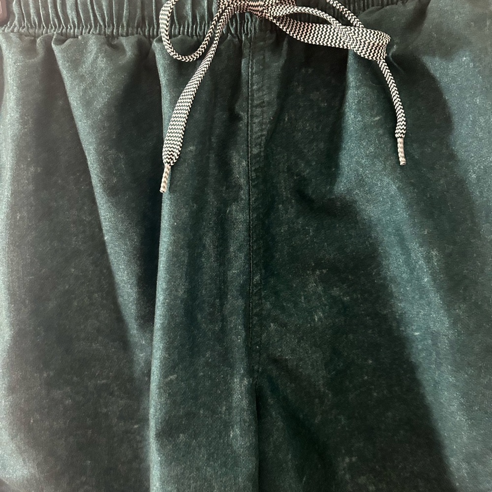 Dark Green Drawstring  swimming trunks